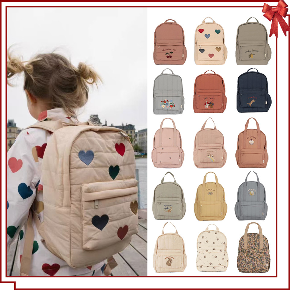KS Brand Mommy Bag Travel Children Kid Cherry Backpack Primary Schoolbag Baby Waterproof Print