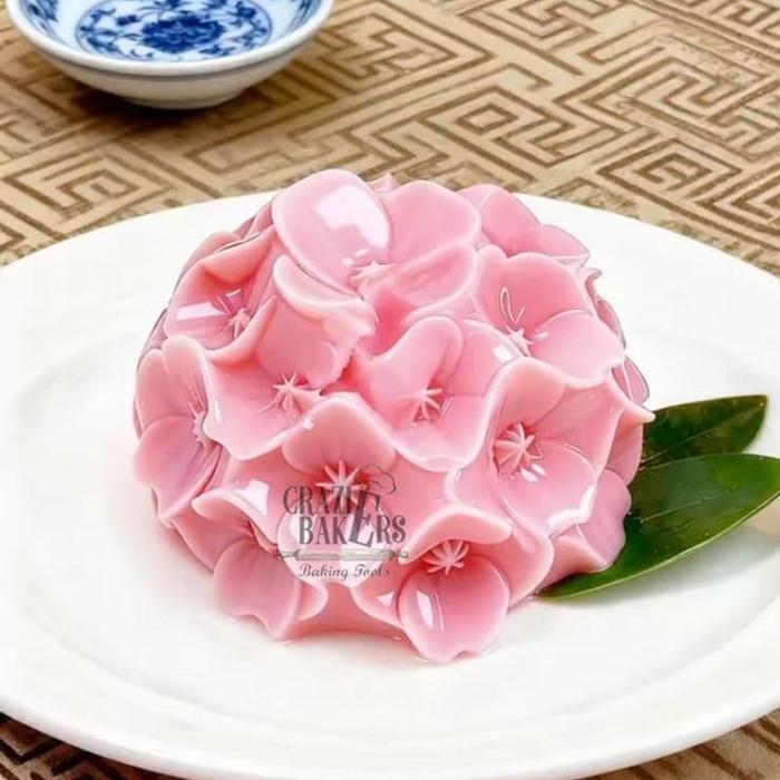 Cetakan Silikon 3D Pudding Mousse Jelly Hydrangea Flower - Bunga Hydrangea Co
