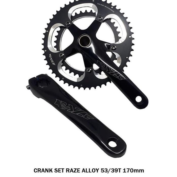 gir crankset crank set raze hollowtech 2 HT2 alloy 53T 39T BCD 130mm 2 speed double sepeda balap