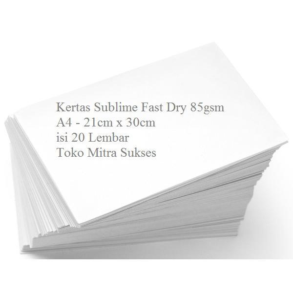 Kertas Sublim Sublimasi Transfer Paper A4 Isi 20 Lembar