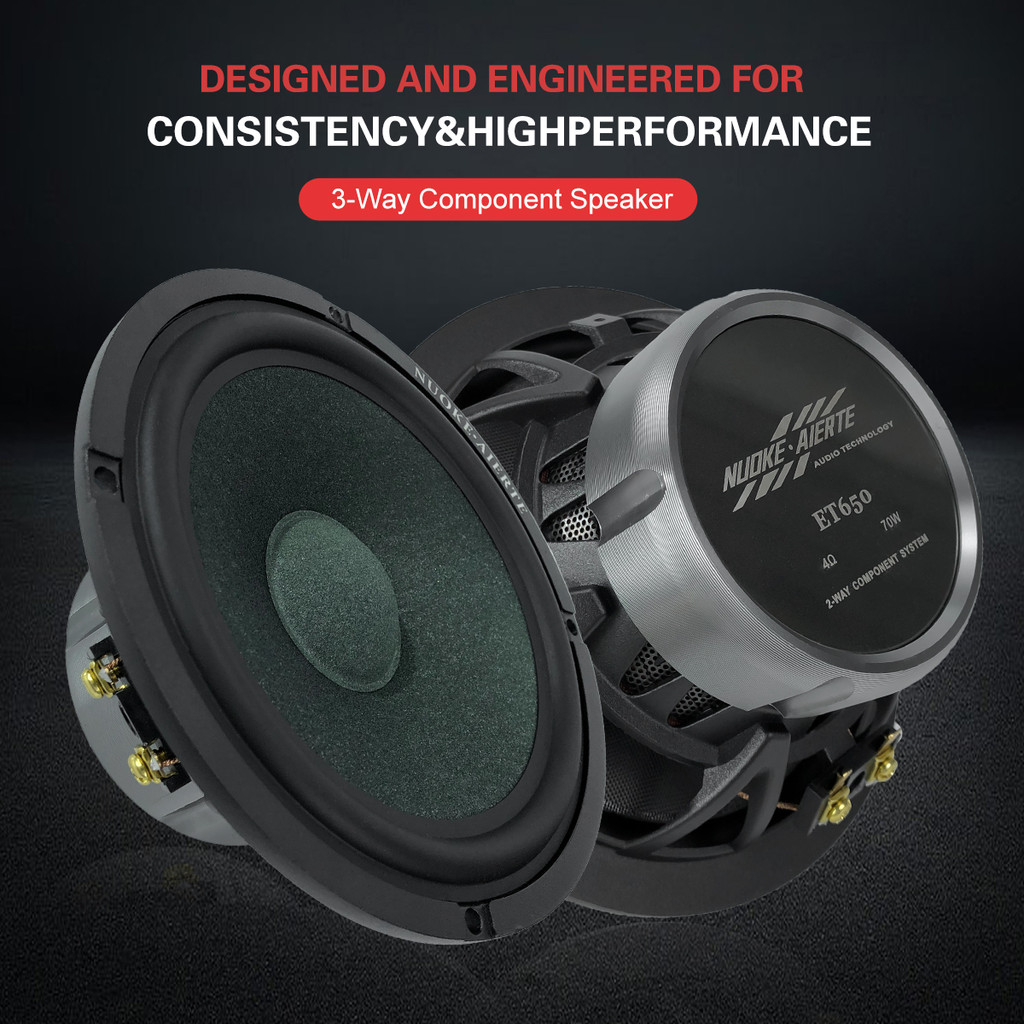 6.5 Inch Car Speaker Set HiFi Model Car Stereo Midrange Audio Component Car Speaker 3-Way