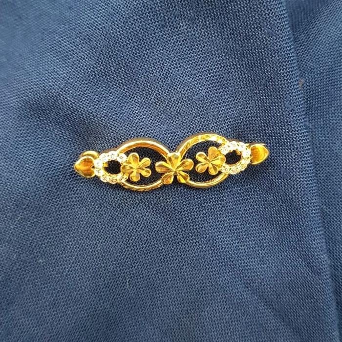 PNT63DLM peniti bros gold bunga permata emas kuning asli 70% 16K New
