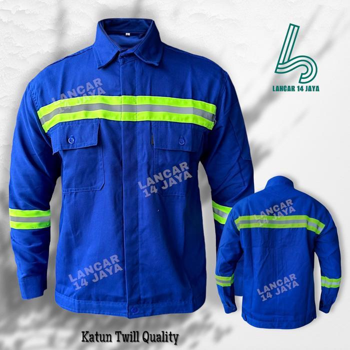 Promo Kemeja Safety / Baju Safety Lengan Panjang / Baju Proyek Lengan Panjang / Wearpack Safety