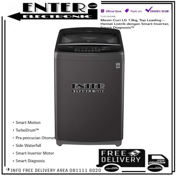 LG T2313VSAB - MESIN CUCI 1 TABUNG LG SMART INVERTER 13 KG T2313 VSAB