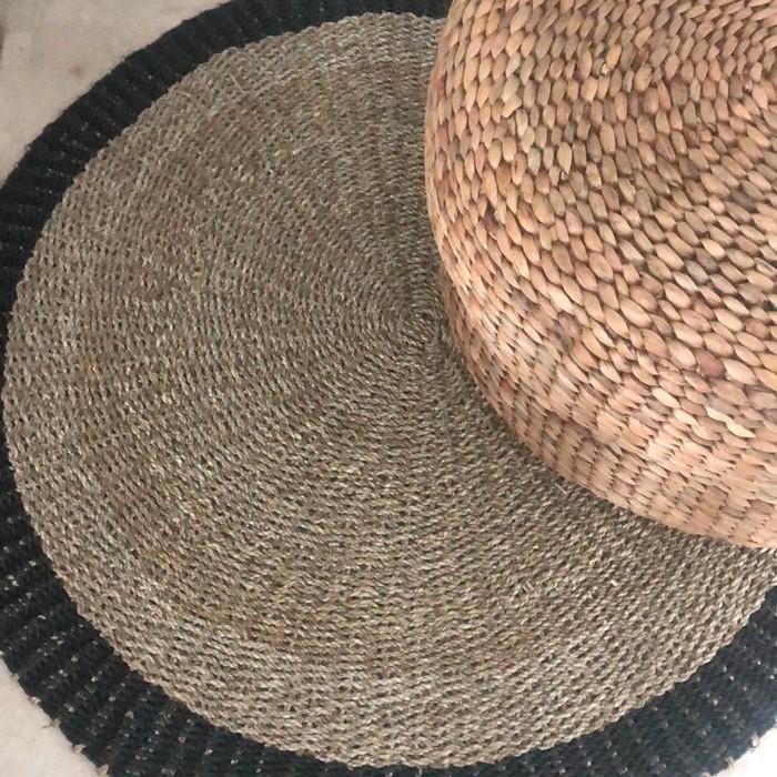 PO Rug Seagrass 150 cm List Grey / Karpet Anyaman Seagrass / Karpet