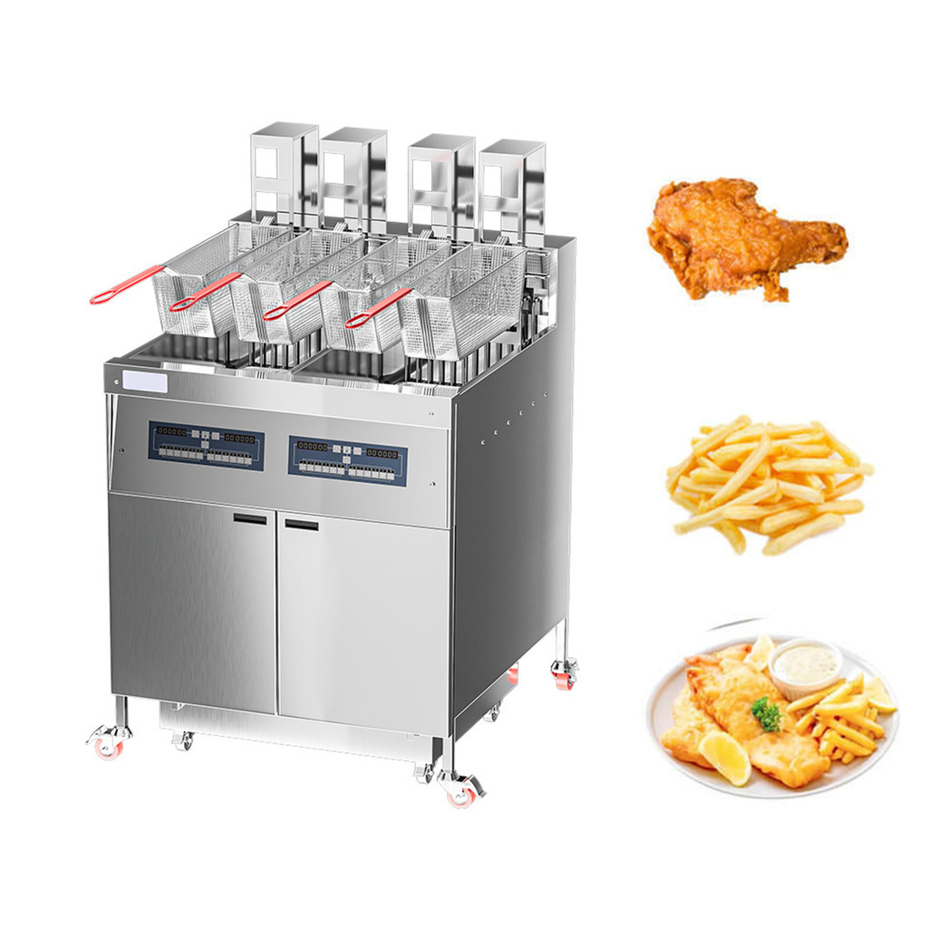 Deep FryerElectric Fryer Commercial Fried Chicken Vertical Double Cylinder Double Screen Gas