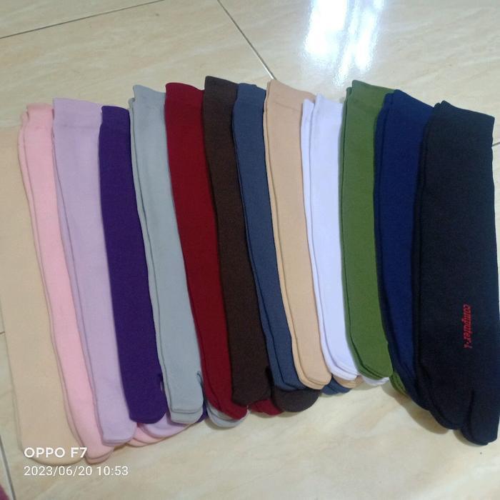 KAOS KAKI JEMPOL POLOS NON TAPAK HITAM MUSLIM WANITA PANJANG
