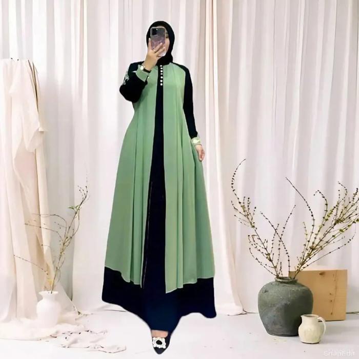Gamis Abaya Mewah Gamis Elegan Simple Wanita / Gamis Lebaran Terbaru 2026 Dress Muslim Dewasa Remaja
