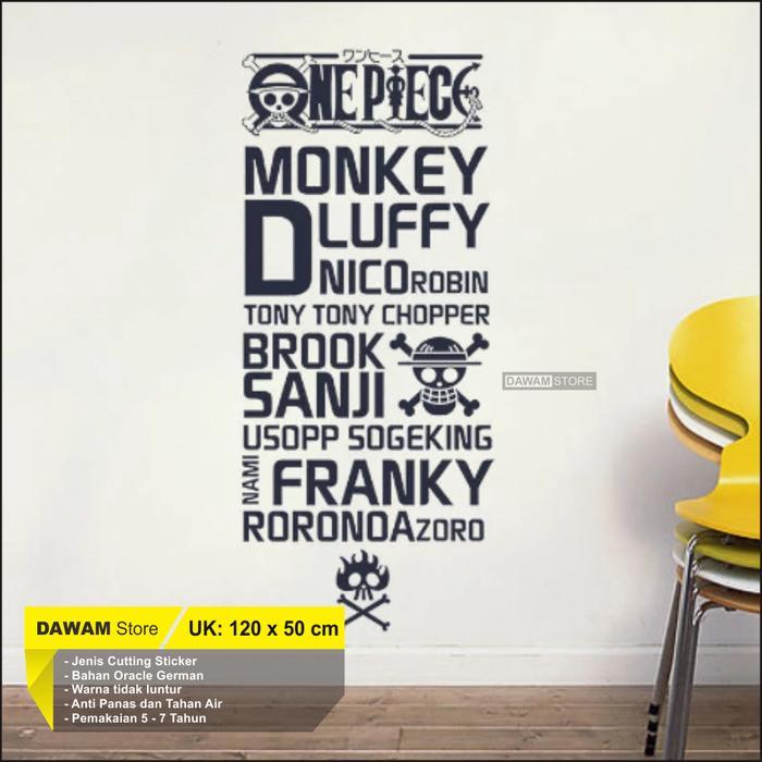 Cutting Wall Sticker One Piece Stiker Dinding Kartun Anime Jepang