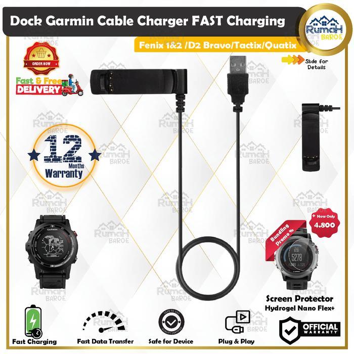 DOCK CABLE CHARGER JAM SMARTWATCH GARMIN FENIX 2 1/ QUATIX/ TACTIX/ D2 BRAVO SMARTWATCH FAST