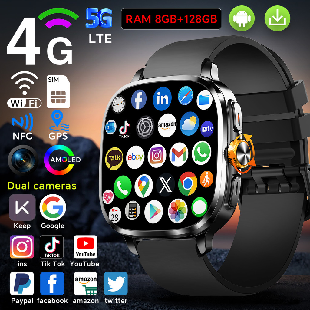 Newest Android 13.0 Smartwatch 5G Full Netcom Smart Watch With 190 Rotary Camera GPS Position WIFI