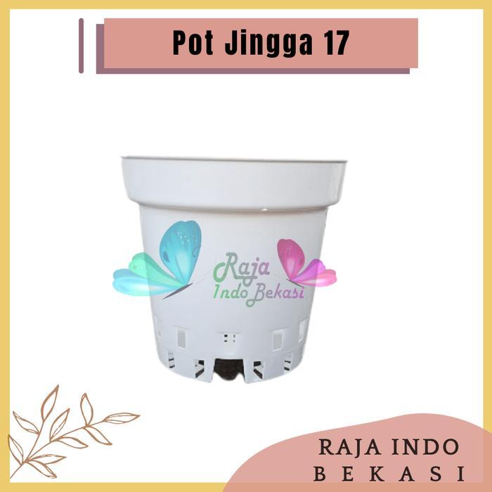 RAJA INDO Pot Plastik Gantung Anggrek Jingga Uk 17 Pot Berlubang Pot Bunga