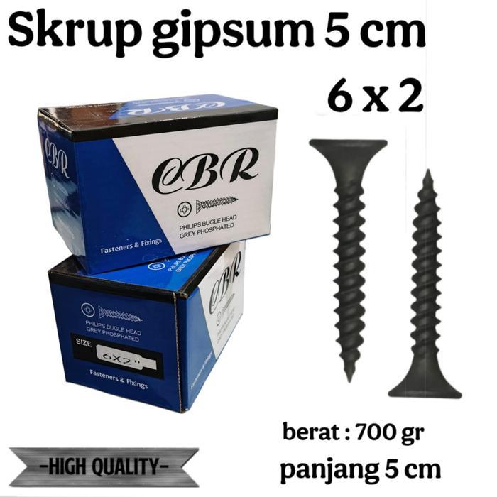 SKRUP GIPSUM HITAM TAJAM / SEKRUP GYPSUM PER BOX / SKRUP GYPSUM TAJAM - PER DUS