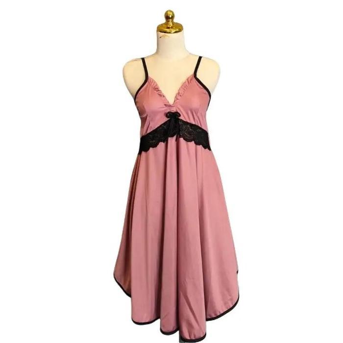 "New" Vergo - ELISA Dress Lingerie sexy / Baju tidur wanita Renda Hitam jumbo fit XXL PY 342