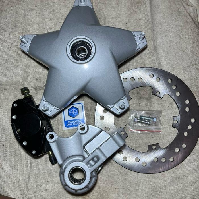 Cakram Set Tromol Bintang Kaliper Disc Brake Axle Hub Depan Vespa New PX Excel Exclusive Spartan