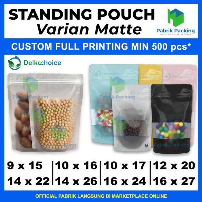 Kemasan Makanan Standing Pouch Ziplock Delkochoice Varian Matte