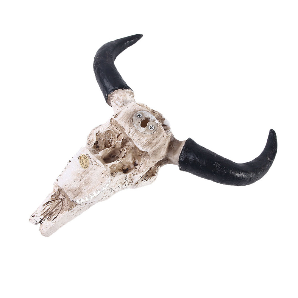 Resin 3D Hewan Satwa Liar Tanduk Patung Longhorn Sapi Tengkorak Kepala Dinding Dekorasi 3D Tanduk Pa