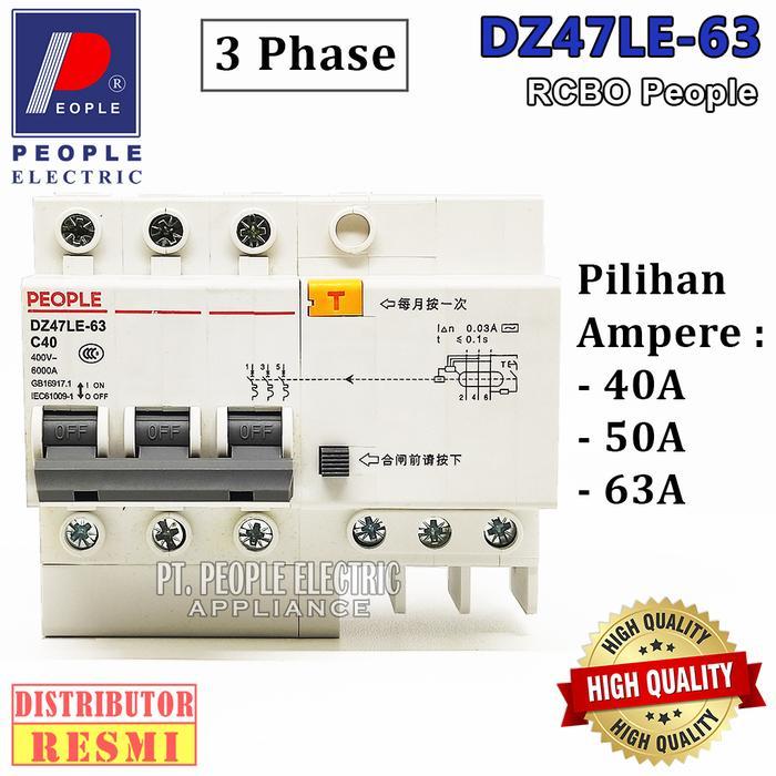 Rcbo People Dz47Le/Rdb5Le -63 3Phase 40A, 50A, 63A