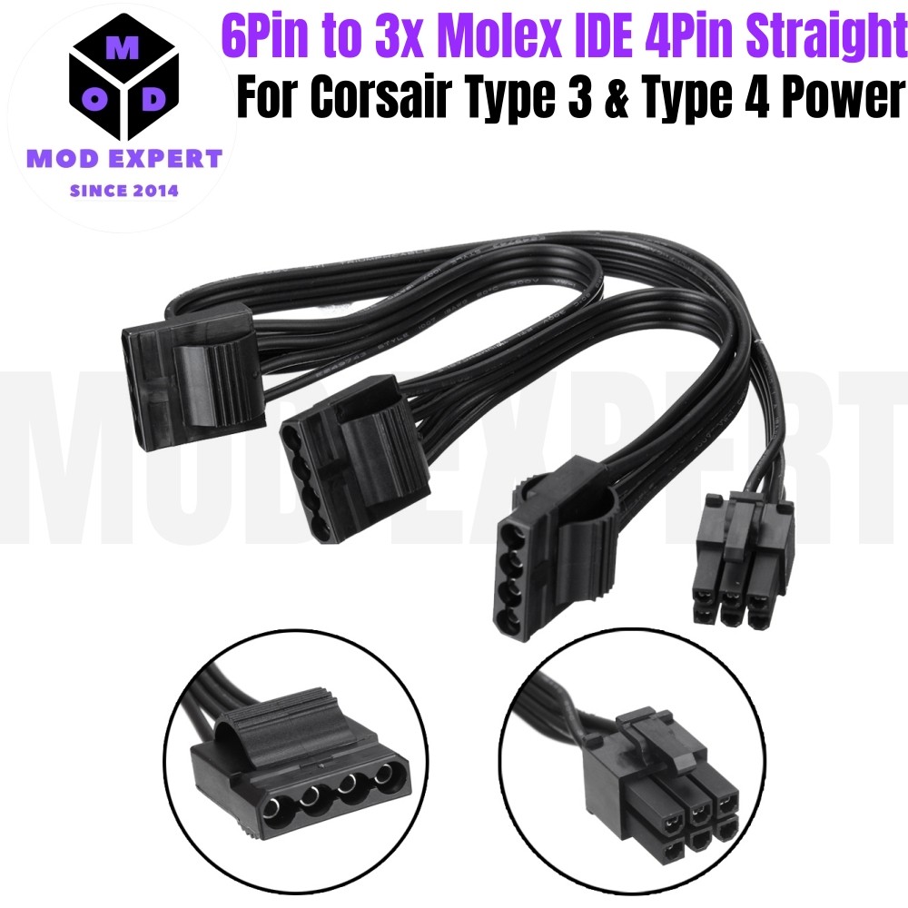 Modular Cable for Corsair RM1000x, RM850x, RM750x, RM650x, RM550x Type 4 Power, GPU 6+2 PCIe, CPU