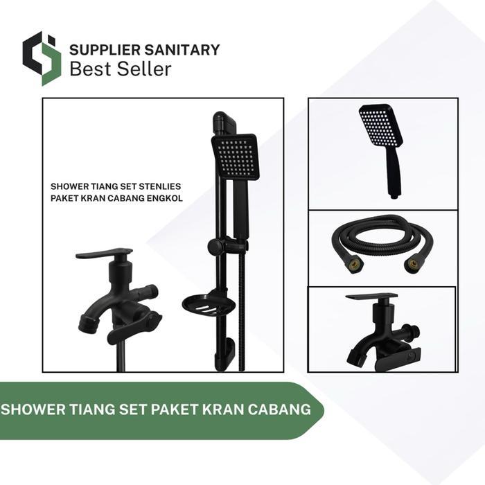 Toto - Shower Tiang Paket Kran Cabang/Kran Shower/Shower Mandi Selang