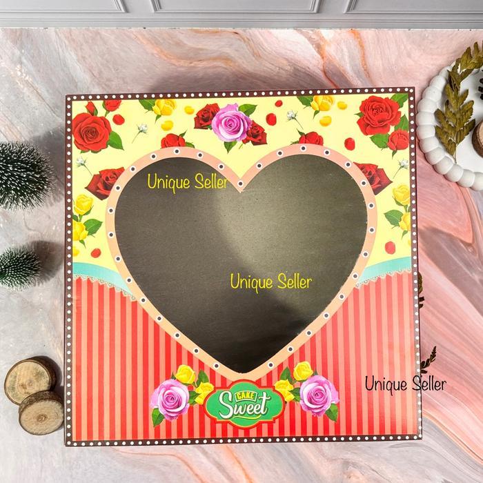 [Isi10] Dus Kue Tart Tutup Hati 28X28X12 Cm / Dus Box Lamaran Tutup Hati Uk 28 Cm 28X28 28X28X12 Cm