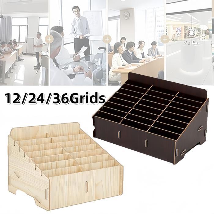 12/24/36 Slot Rak Hp Service Management Box kotak penyimpanan hp rak penyimpanan hp Kayu