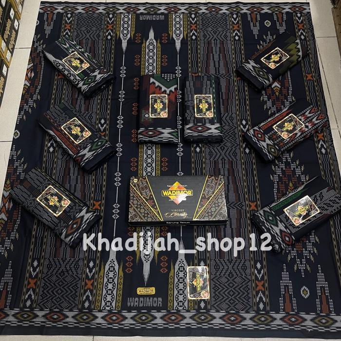 Sarung Wadimor Motif Bhs Sutra Wadimor Hitam Muslim Dewasa Lebaran Tenun Batik