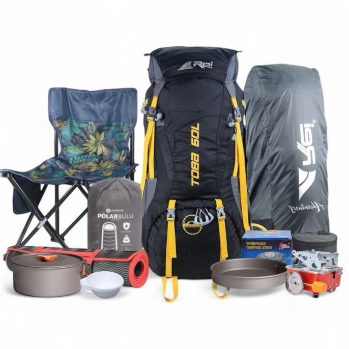 paket mendaki tas gunung Arei Toba 60L paket perlengkapan camping