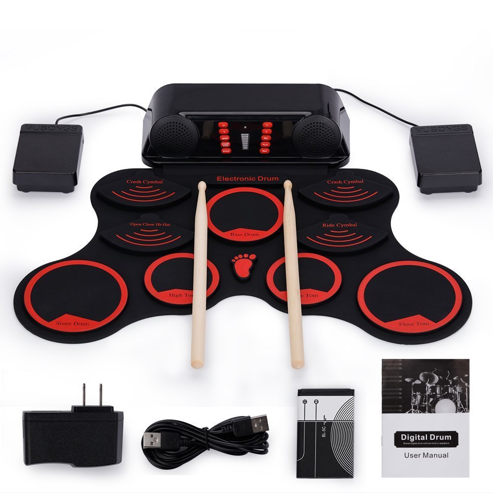 Hand electronic drum 9 Pad Roll Up Drum Kit silicone hand drum kit children percussion.