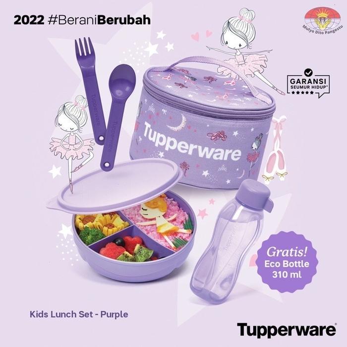 Tupperware blue yummy pink sweety set kotak makan bekal anak