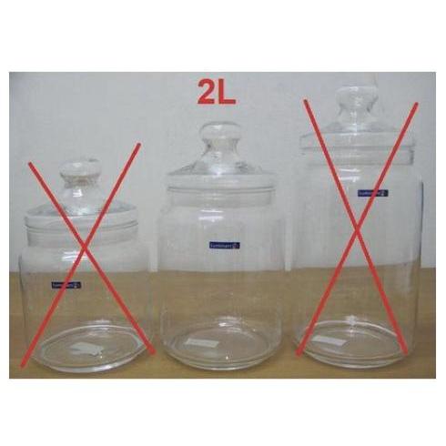 ASLI Toples Kaca Polos Luminarc Big Club Clear Jar besar 1.5 / 2 Liter 1.5L / 2L Kedap READY STOCK