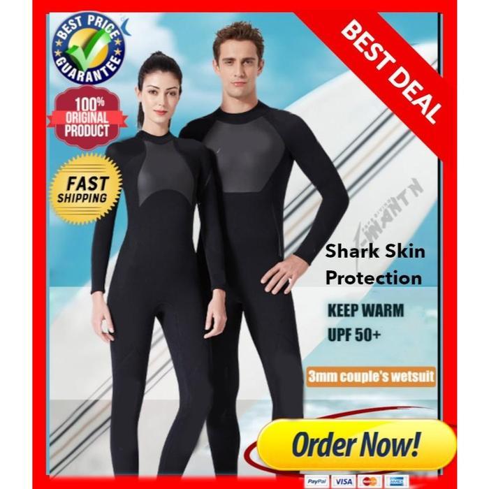 Wetsuit 3mm PRIA / WANITA Scuba Diving / Baju Selam Shark Skin WS02