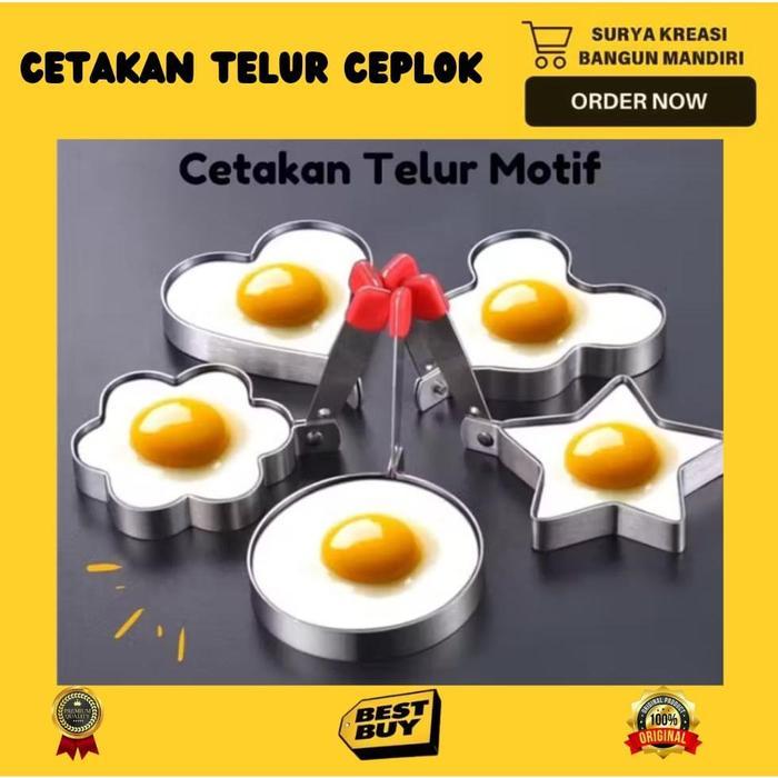 CETAKAN TELUR CEPLOK - CETAKAN TELOR CEPLOK BINTANG - PENCETAK TELUR - EGG RING STAINLESS