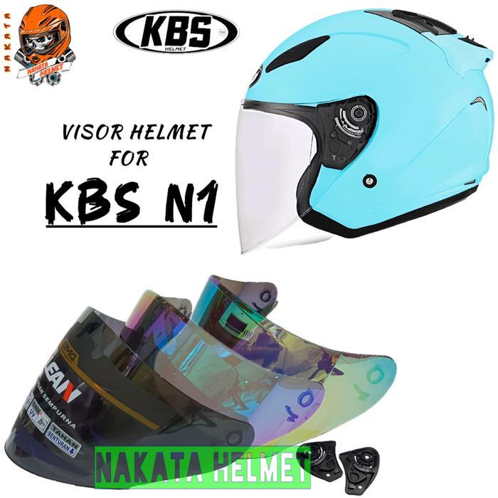 ASLI Kaca helm KBS N1 flat visor helmet kbs N 1 bening hitam red gold blue READY STOCK