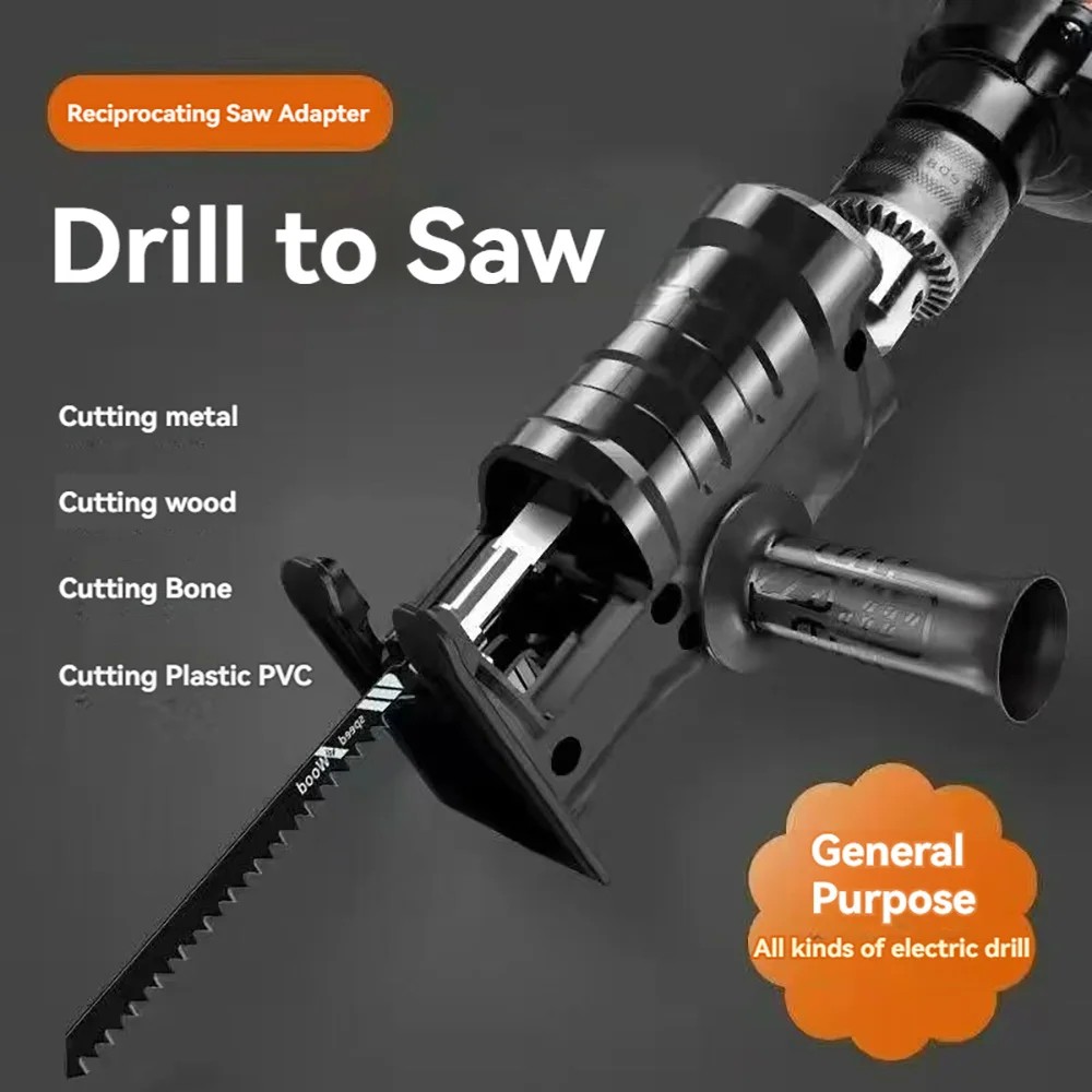 Portable Reciprocating Saw Adapter Electric Drill Modified Electric JigSaw Curve Saw Power Tool for