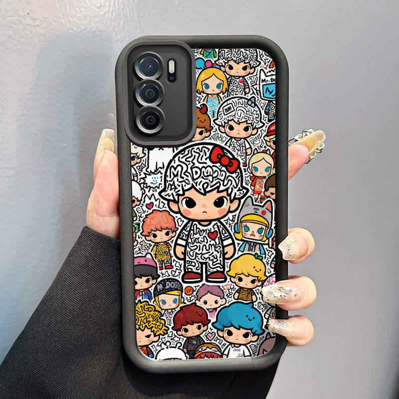 Casing Hp OPPO A16 OPPO A16s OPPO A54s Case Casing Boneka kartun Pola Kasus cermin tangga Kasus pons