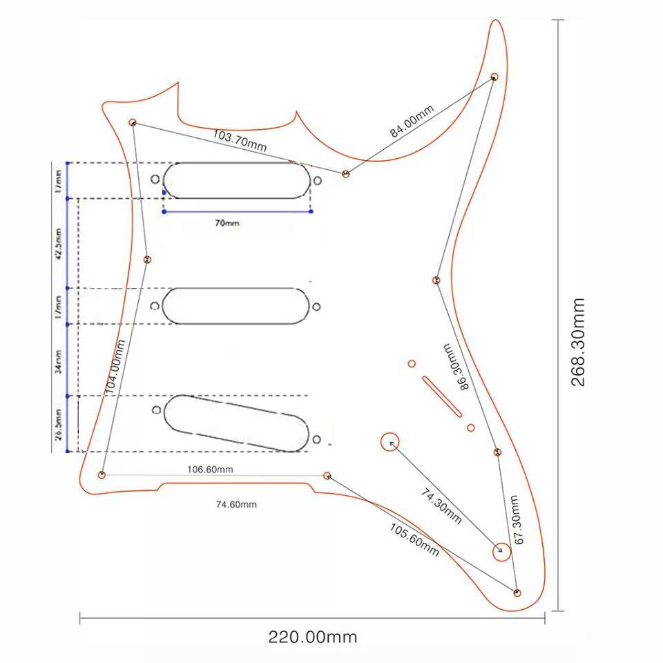 Pleroo Custom Guitar Parts - For MIJ Ibanez GRX20 Outline Guitar Pickguard Humbucker Pickup Scratch