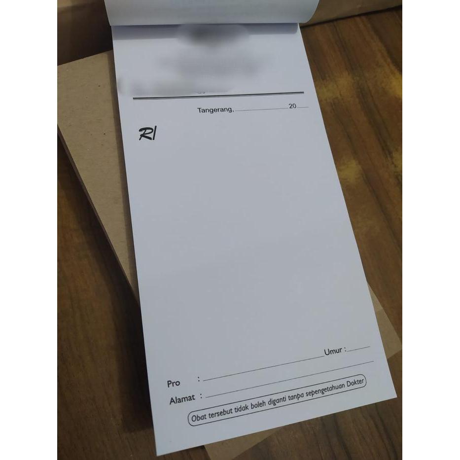 "New" Cetak Resep Dokter/ Kwitansi ukuran 11 x 21cm Kertas HVS 70gr
