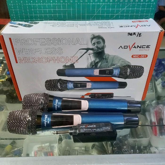 Mic Microphone ADVANCE 301 Wireless Karoke Double Tanpa Kabel