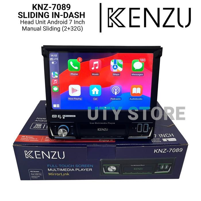 Ready Head Unit Android Single DIN KNZ-7089 Sliding In-Dash