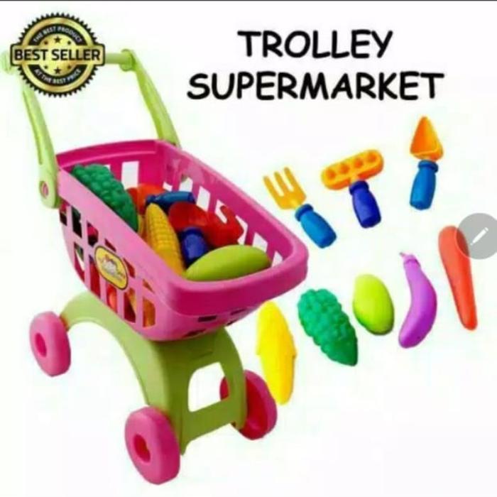 Cocomelon Toys - Mainan Anak Toys Kingdom Trolly Supermarket Trolley Anak Mainan Bayi