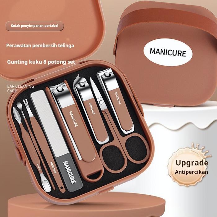 Set Pemotong Kuku Anti Cipratan Isi 8, Pemotong Kuku Rumah Tangga Kelas Atas, Set Pemotong Kuku