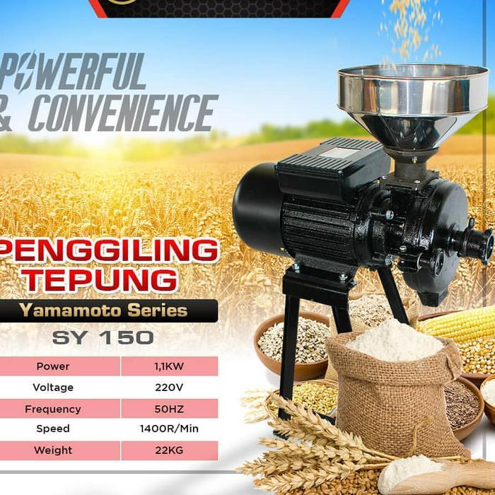 Mesin giling tepung beras kopi SY150 listrik Yamamoto Terlaris