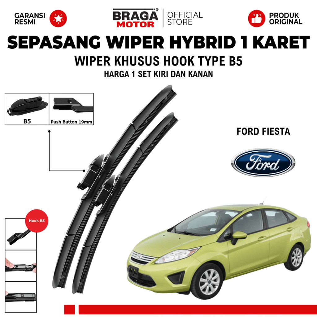Wiper Ford Fiesta Hybrid Kaca Depan Mobil