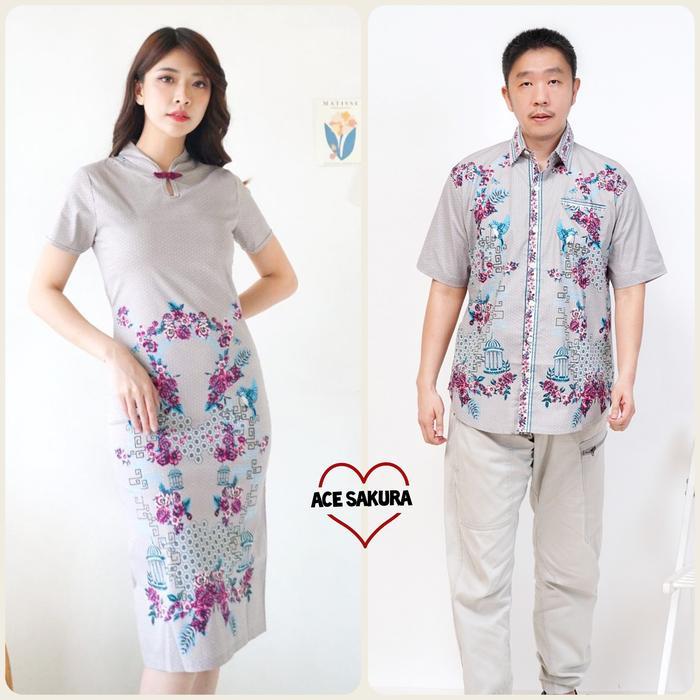 Premium Dress Batik Wanita Modern Cheongsam Baju Fashion 133 Kemeja Pria Couple Imlek Sangjit