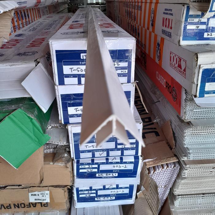 ken Plafon PVC List Siku L putih