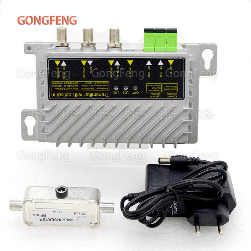 JUAL  FTTH CATV Mini Optical Transmitter 10dBm Dual Port Power Output Relay Working Band Input Coaxi