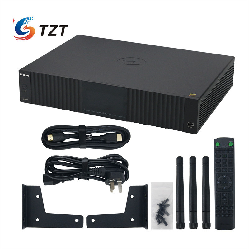 Zidoo UHD8000 8K Media Player Hitam, 8GB DDR4, 64GB eMMC, Dukungan HDR10+