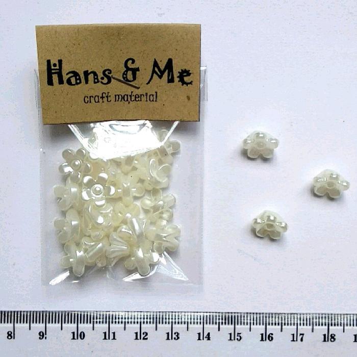 Mote Mutiara Bunga Melati Besar - Meronce Gelang Kalung