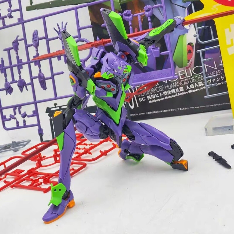 In Stock Rg Evangelion Model Kit 1:144 Evangelion Figures Collectble Eva 01 Assembly Kit Mobiles
